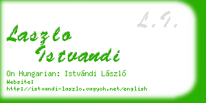 laszlo istvandi business card